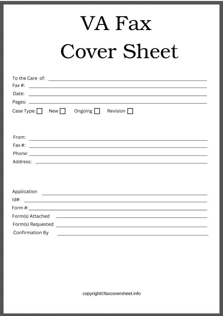 VA Fax Cover Sheet Templates Printable in PDF & Word