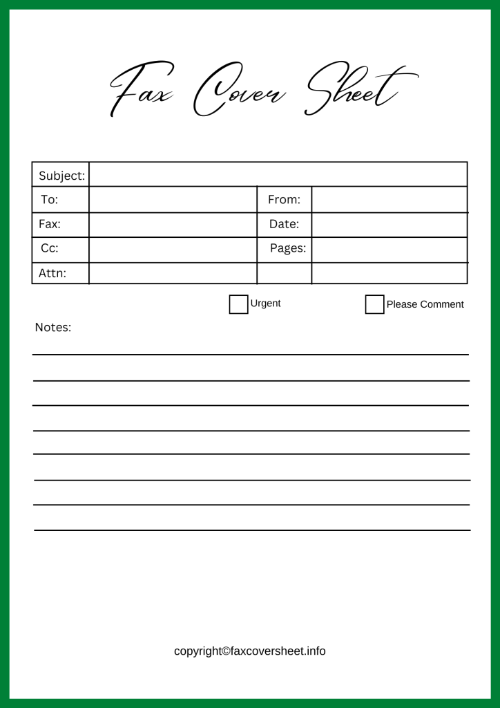 California Children's Services Fax Cover Letter Template