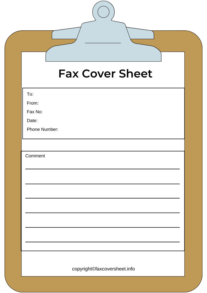 Clipboard Fax Cover Sheet