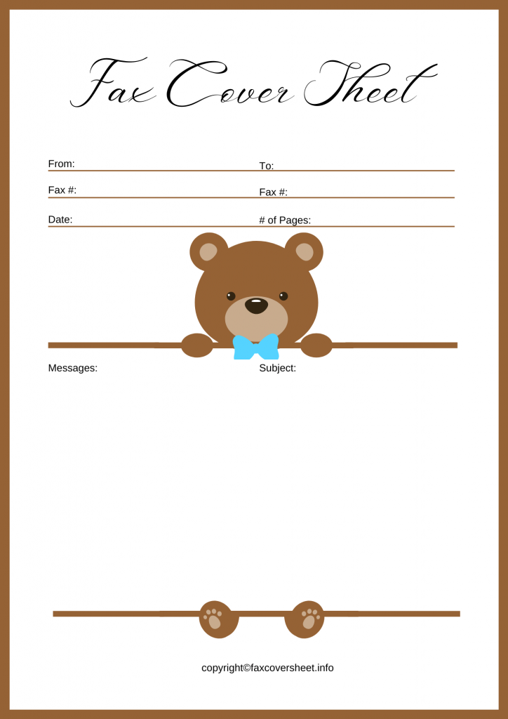 Cute Fax Cover Sheet Template Printable in PDF & Word