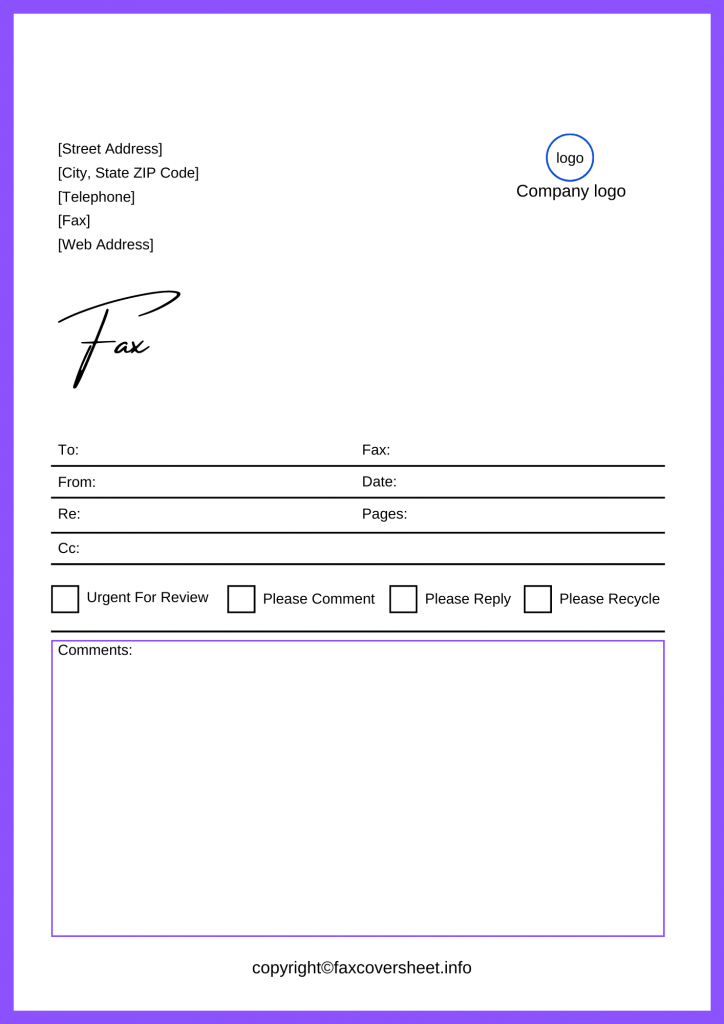 Easy Fax Cover Sheet