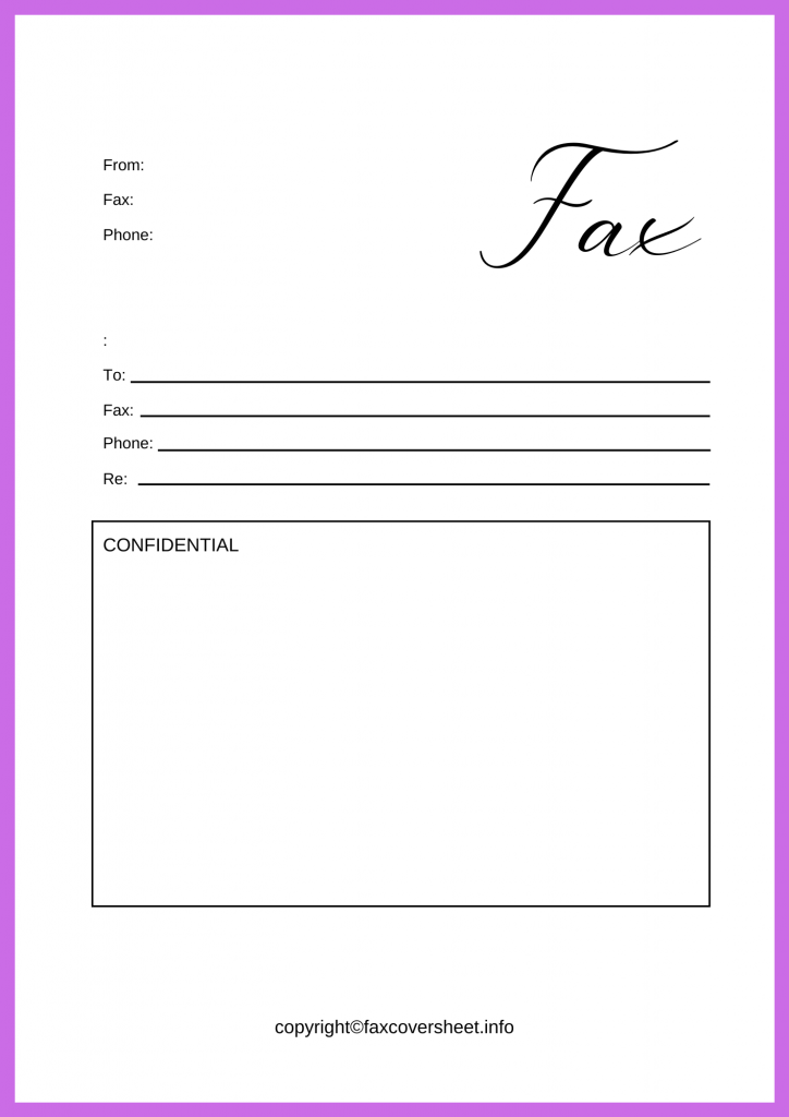 Fax Cover Sheet Simple Printable