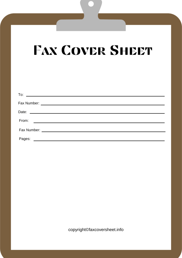 Free Clipboard Fax Cover Sheet Template in PDF