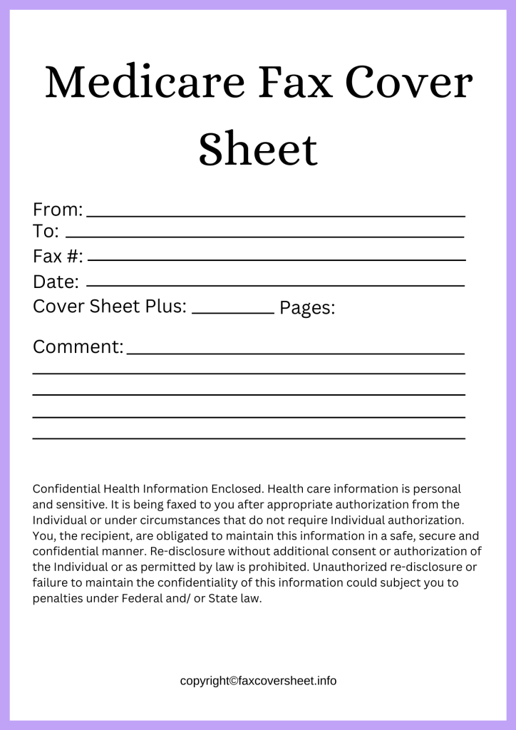 Free Medicare Fax Cover Sheet Template in PDF