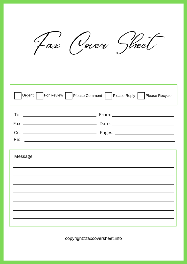 Free Universal Fax Cover Sheet Template in PDF