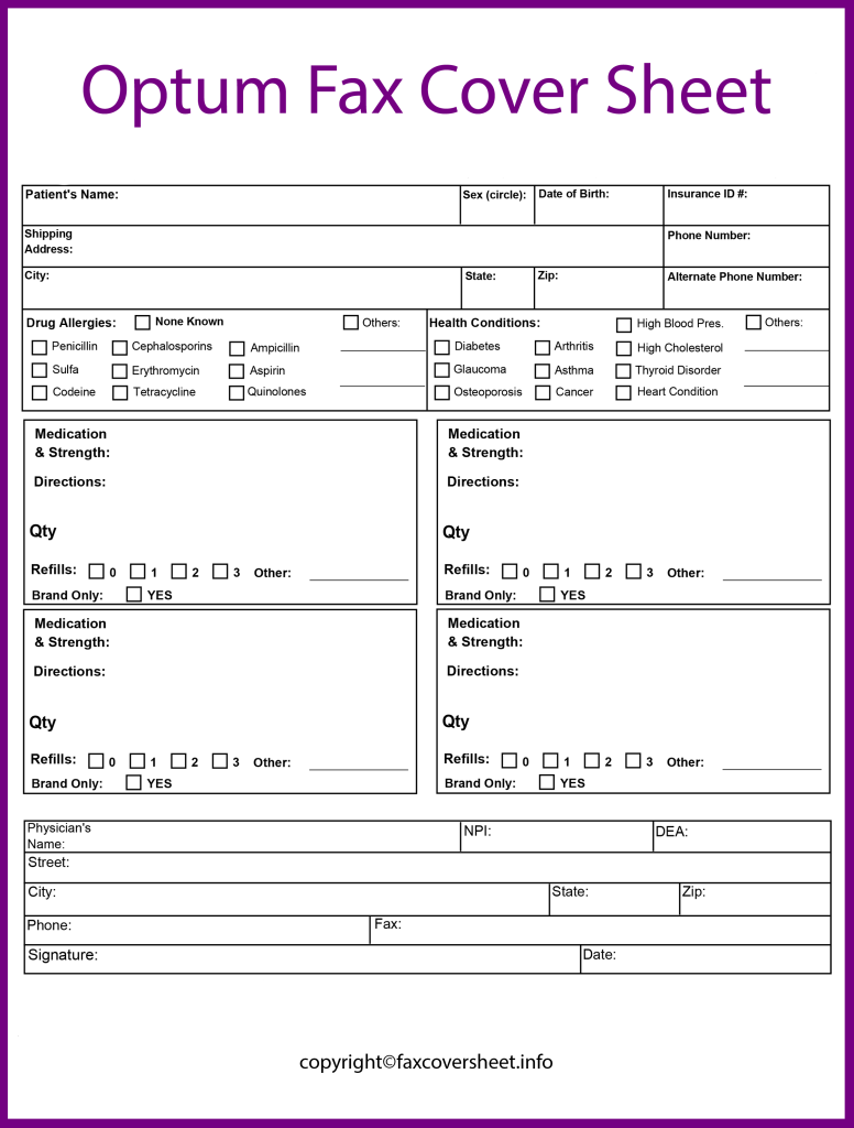 Optum Fax Cover Letter Template