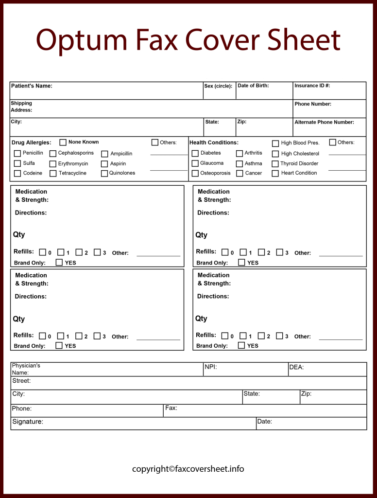 Optum Fax Cover Sheet