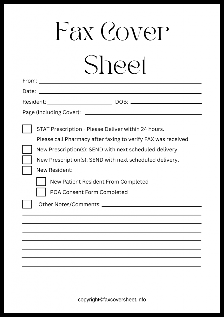 Pharmacy Fax Cover Sheet Templates Printable in PDF & Word