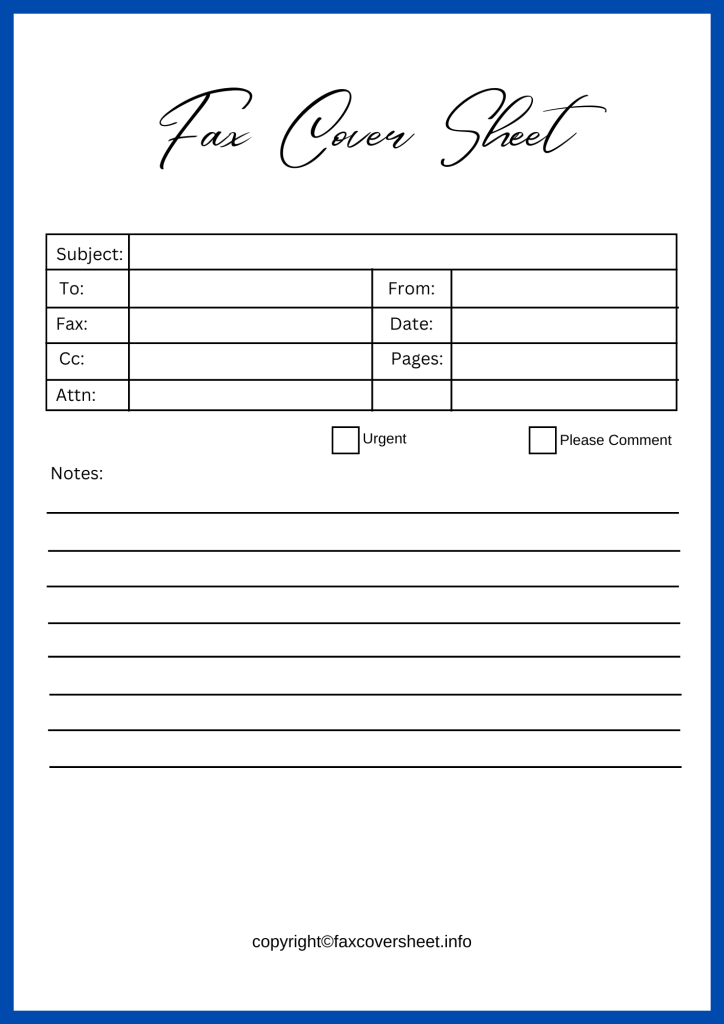 Printable CCS Fax Cover Sheet in Word