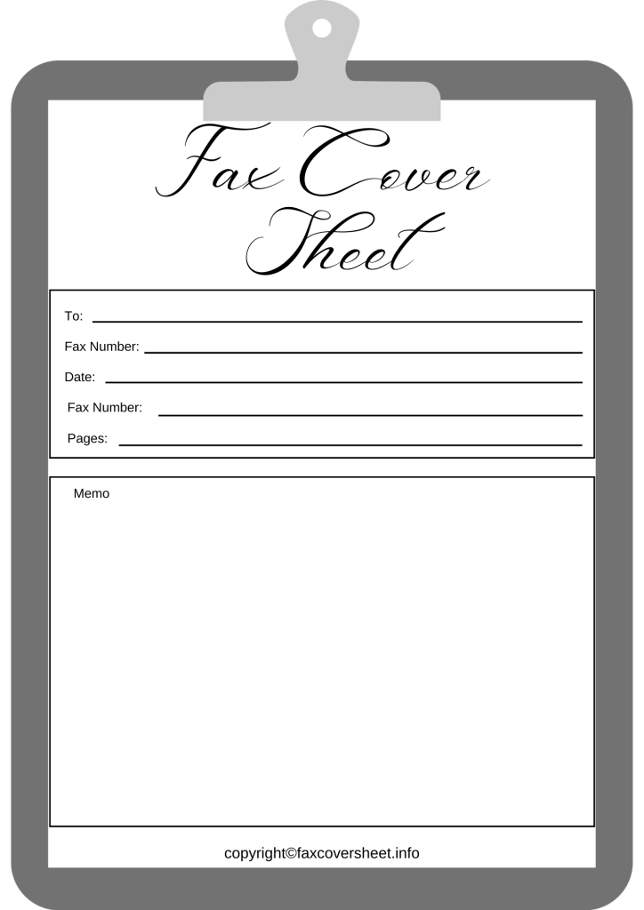 Printable Clipboard Fax Cover Sheet