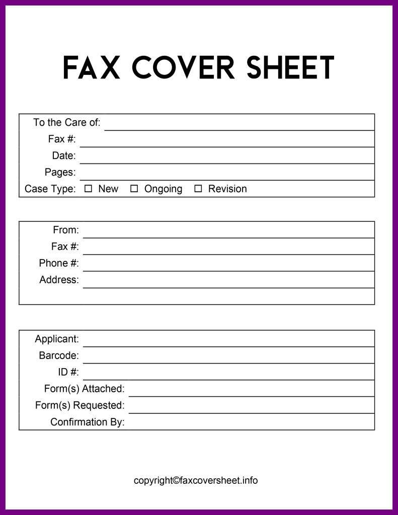 Printable Social Security Fax Cover Sheet in Word