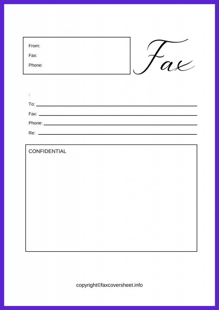 Simple Fax Cover Sheet