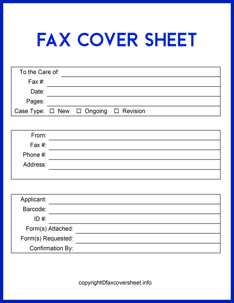 Social Security Fax Cover Sheet