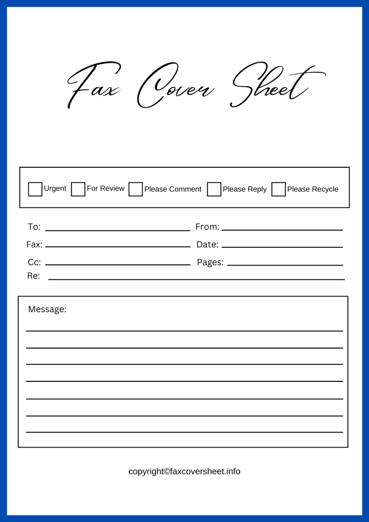 Universal Fax Cover Sheet