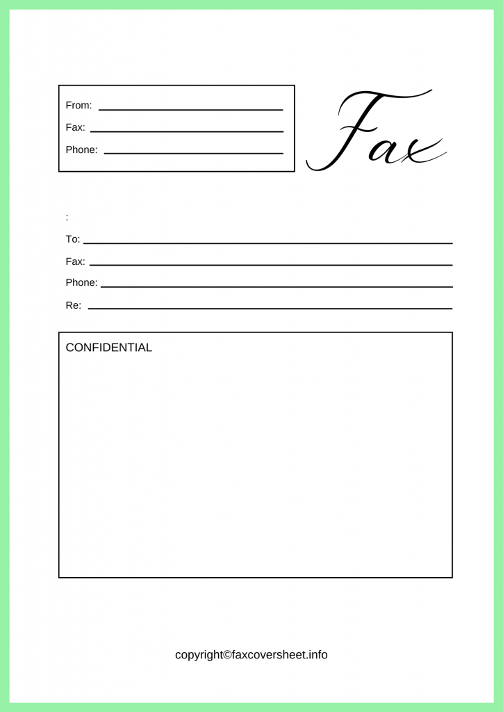 printable simple cover sheet for fax