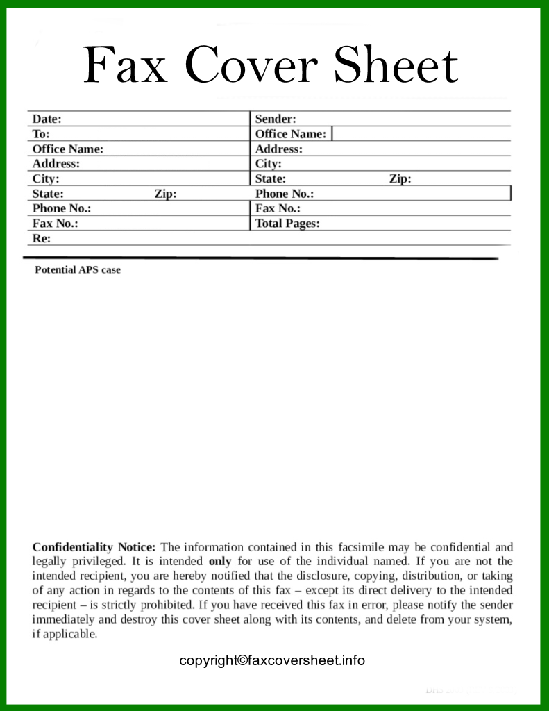 Fax Cover Sheet for Legal Disclaimer PDF