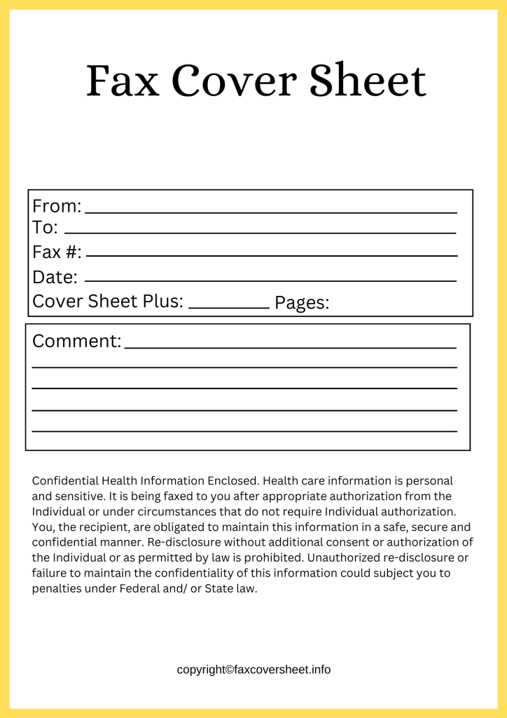 Fax Cover Sheet for Medical Records PDF