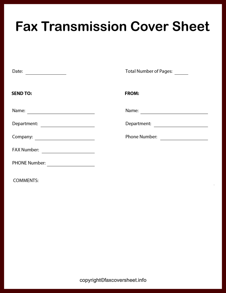 Fax Transmission Cover Sheet