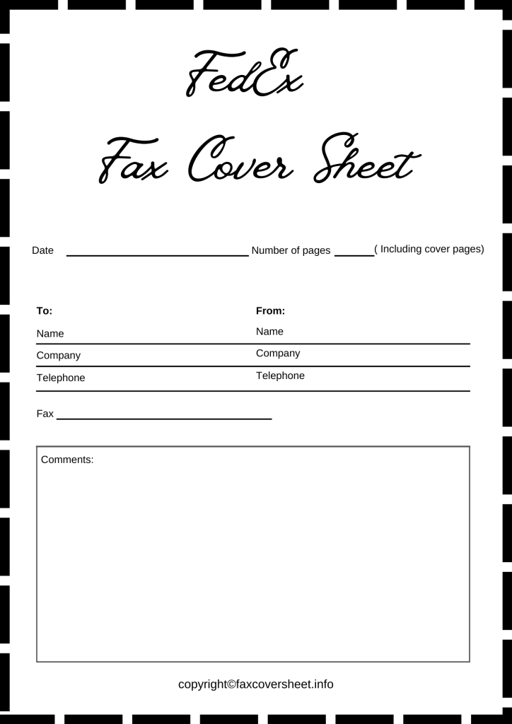 FedEx Fax Cover Sheet