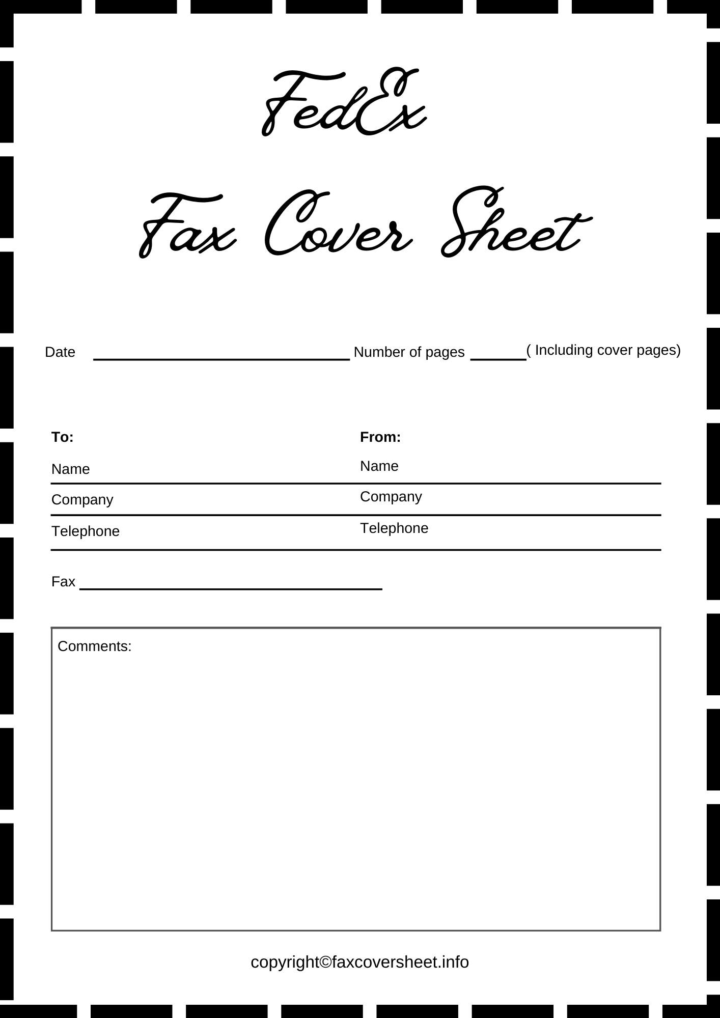 FedEx Fax Cover Sheet [Free]^^ Fax Cover Sheet Template