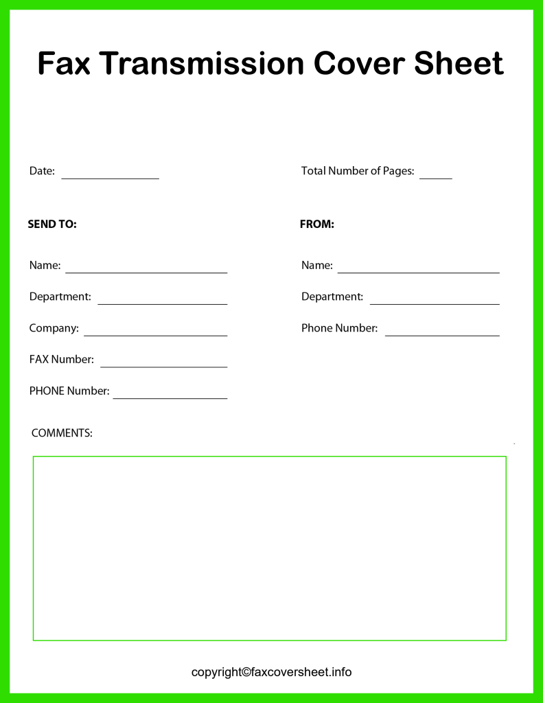 Free Fax Transmission Cover Letter Template PDF