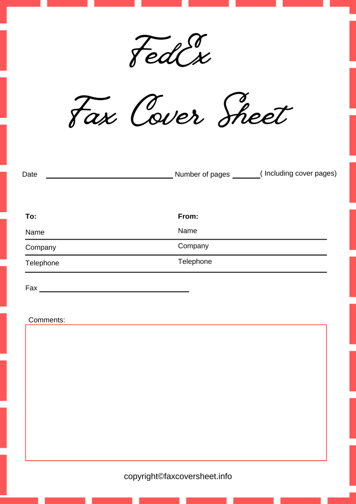 Free FedEx Fax Cover Sheet Template in PDF
