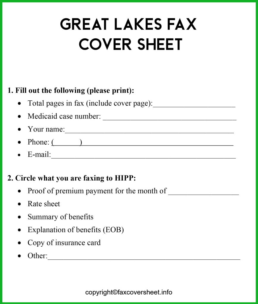 HIPP Fax Cover Sheet