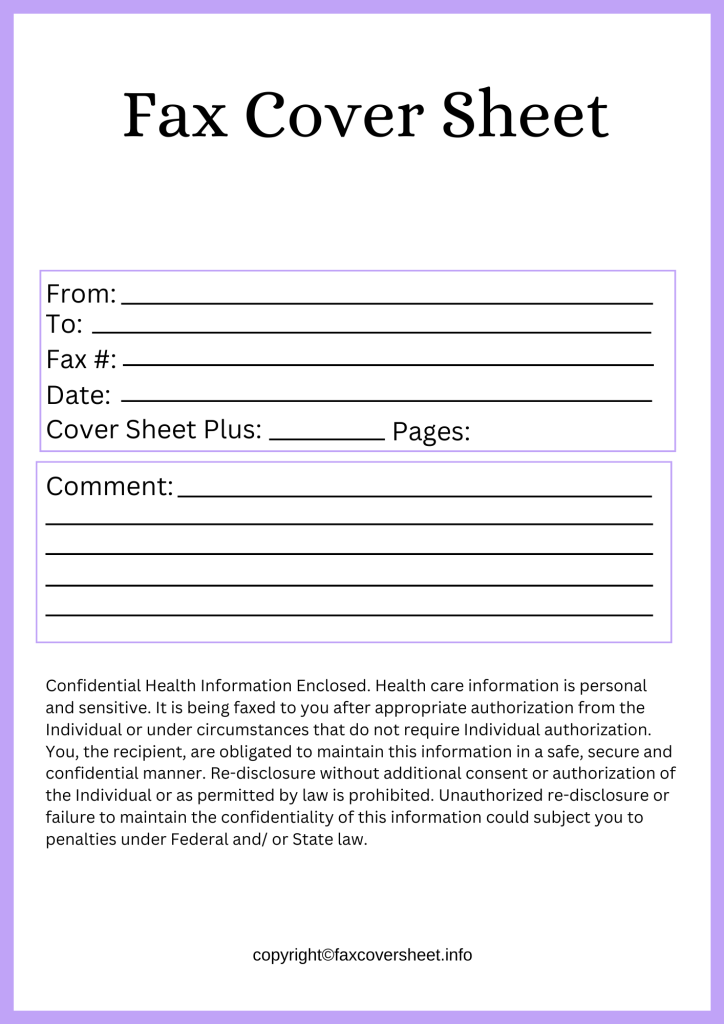 Medical Records Fax Cover Sheet