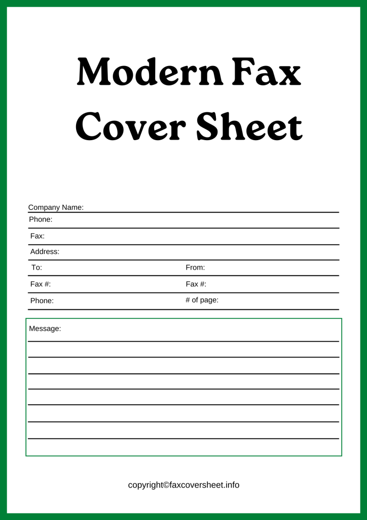 Modern Fax Cover Letter Template