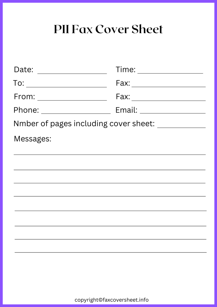 Personal Information Fax Cover Letter Template