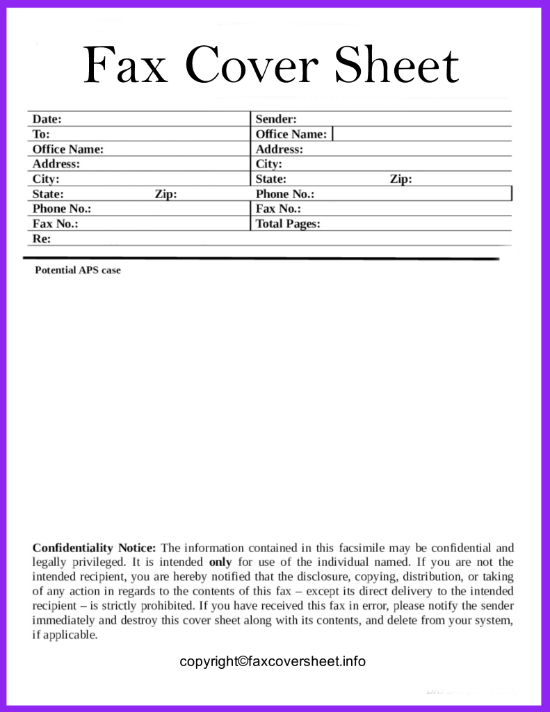 Printable Legal Disclaimer Fax Cover Sheet