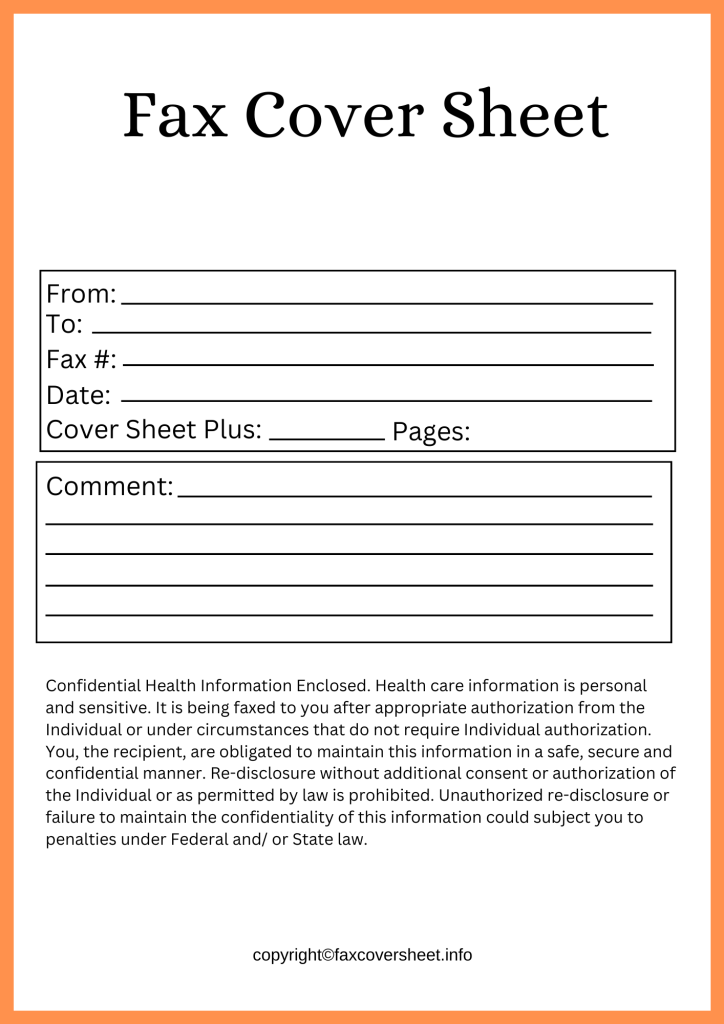 Printable Medical Records Fax Cover Sheet Sample