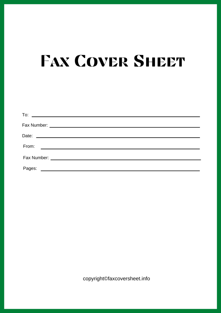 Printable Simple Fax Cover Letter