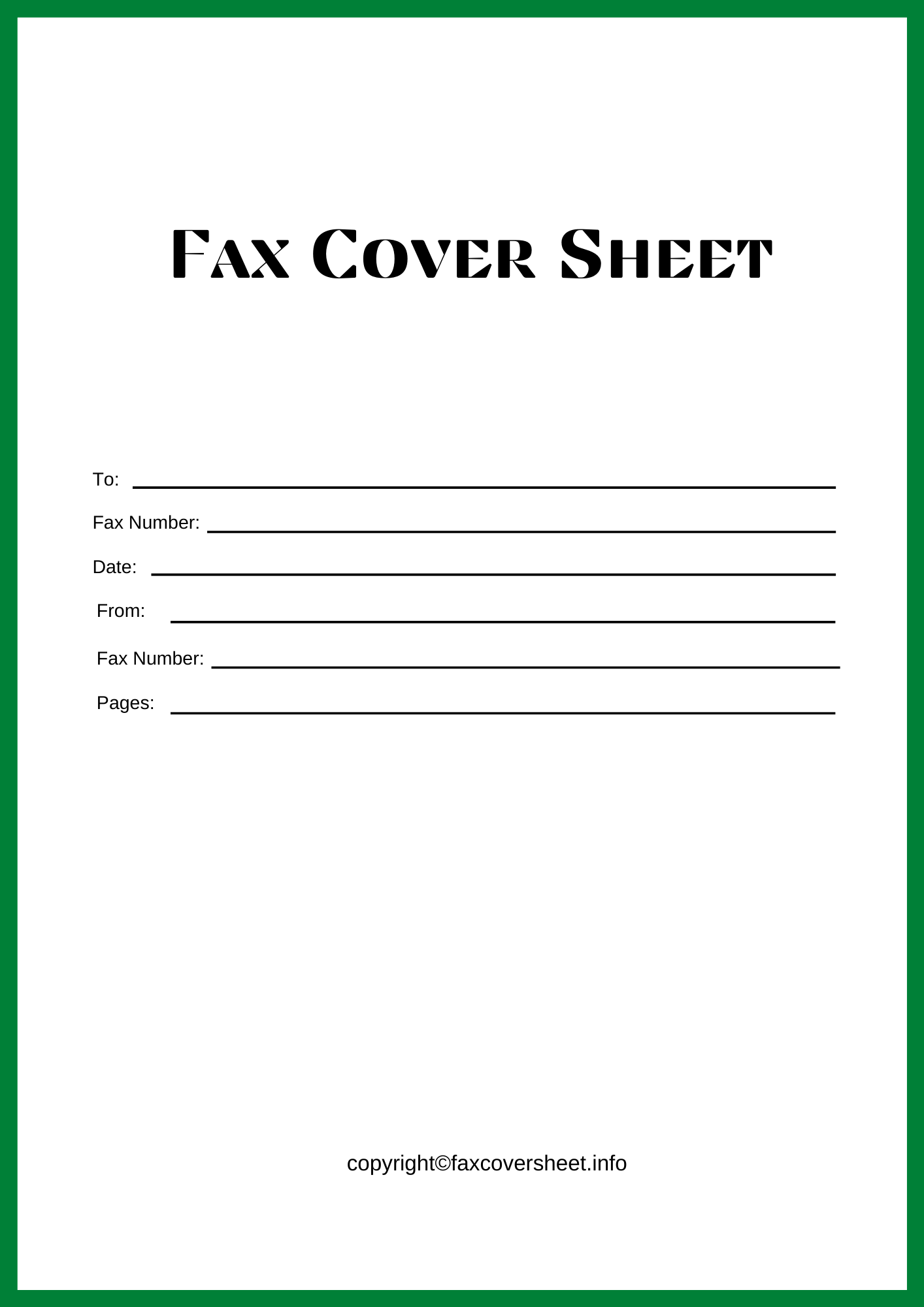 Simple Fax Cover Letter Printable Template in PDF