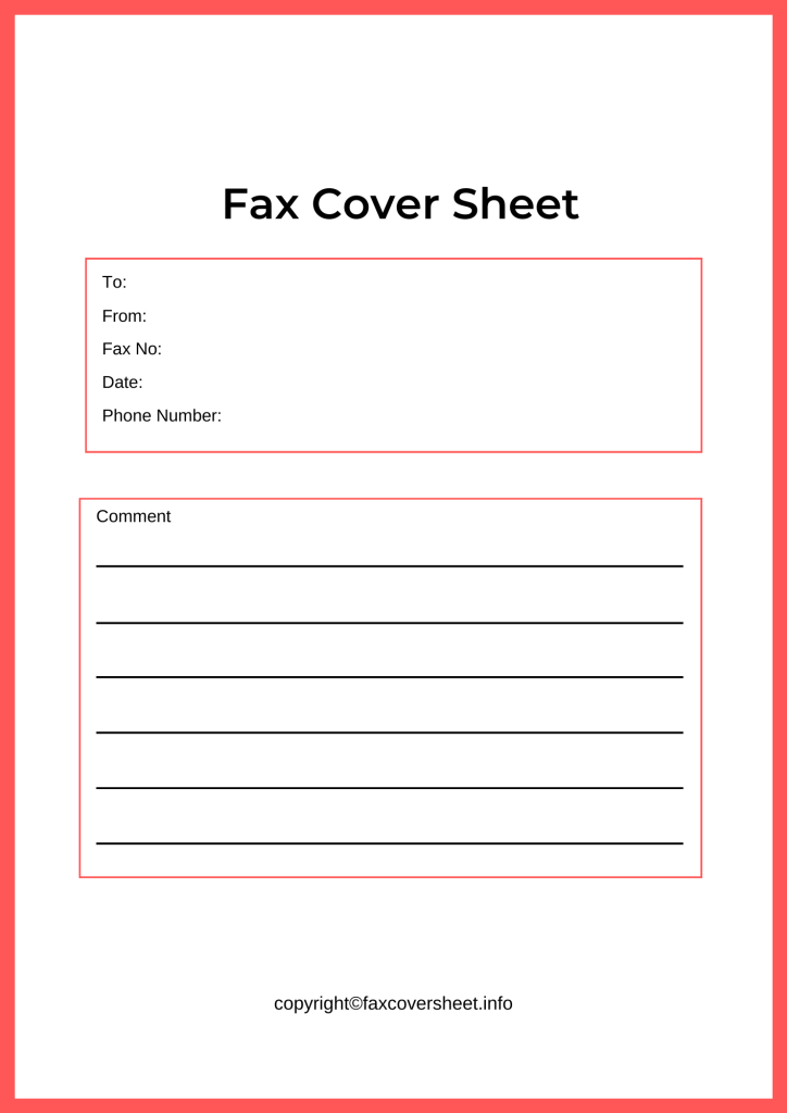 Printable Simple Fax Cover Sheet Sample