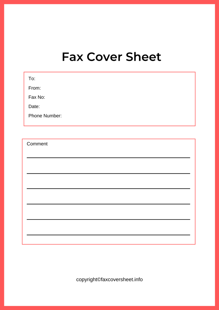 Simple Fax Cover Letter Printable Template in PDF