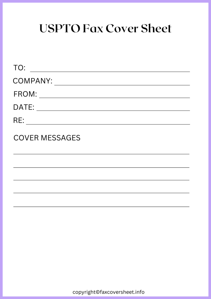 Printable USPTO Fax Cover Sheet