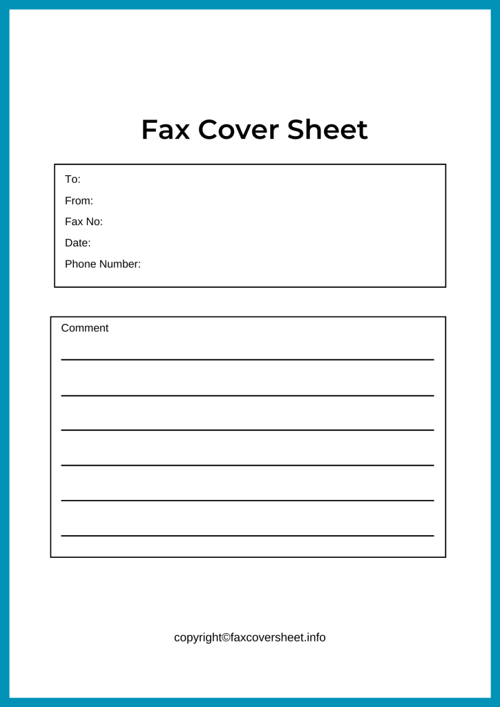 Simple Cover Sheet For Fax PDF