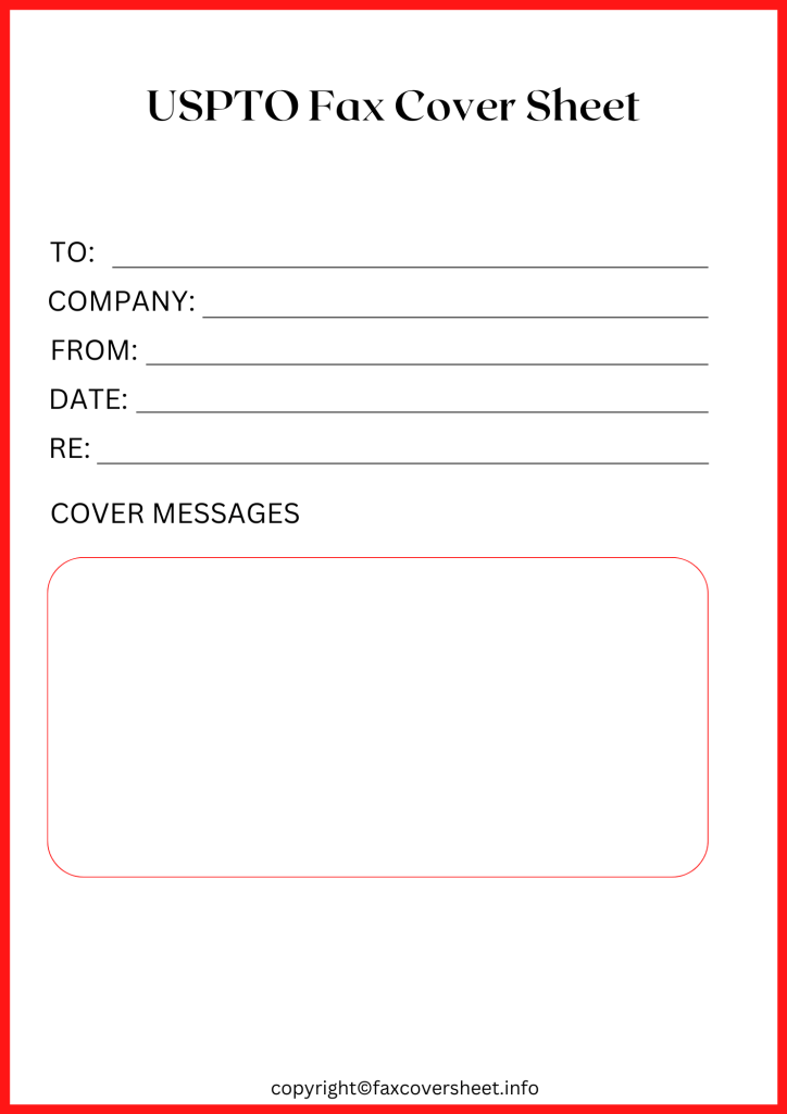 USPTO Fax Cover Letter Template
