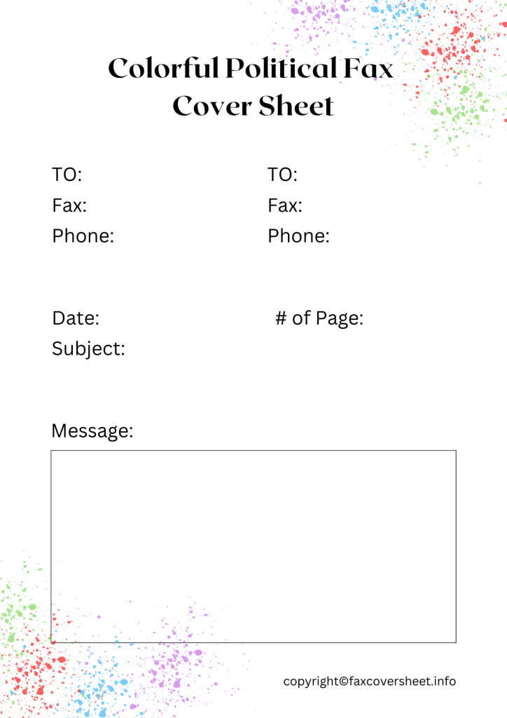 Colorful Political Fax Cover Sheet