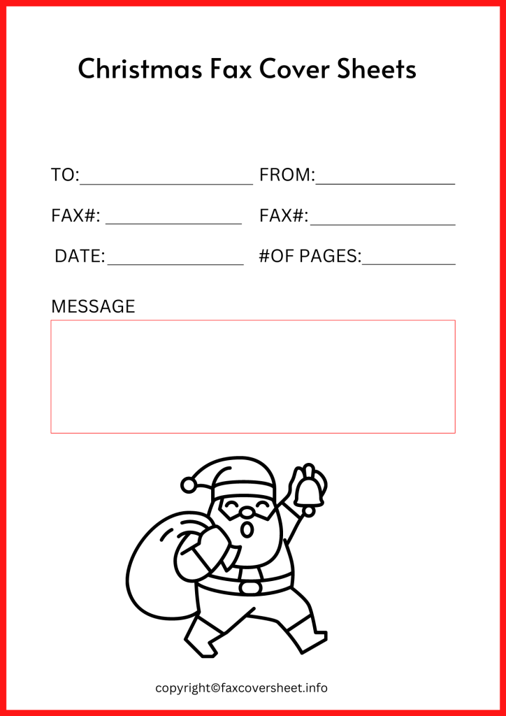 Free Christmas Fax Cover Sheet Template PDF
